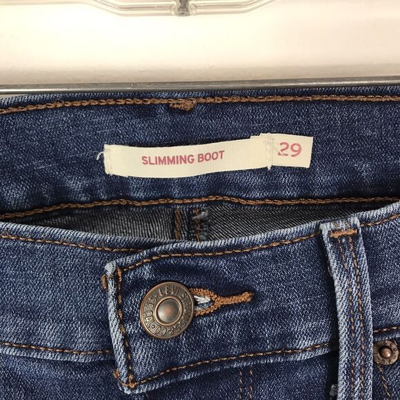 Levi's Jeans‎ 29 Slimming Boot Cut Denim Med Wash Blue Womens Stretch Mid Rise - Picture 2 of 9